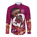 maroons-rugby-long-sleeve-button-shirt-queensland-kangaroo-aboriginal-dot-paintings