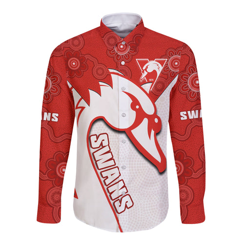 custom-text-and-number-sydney-football-long-sleeve-button-shirt-swans-1874-dot-painting-artsy