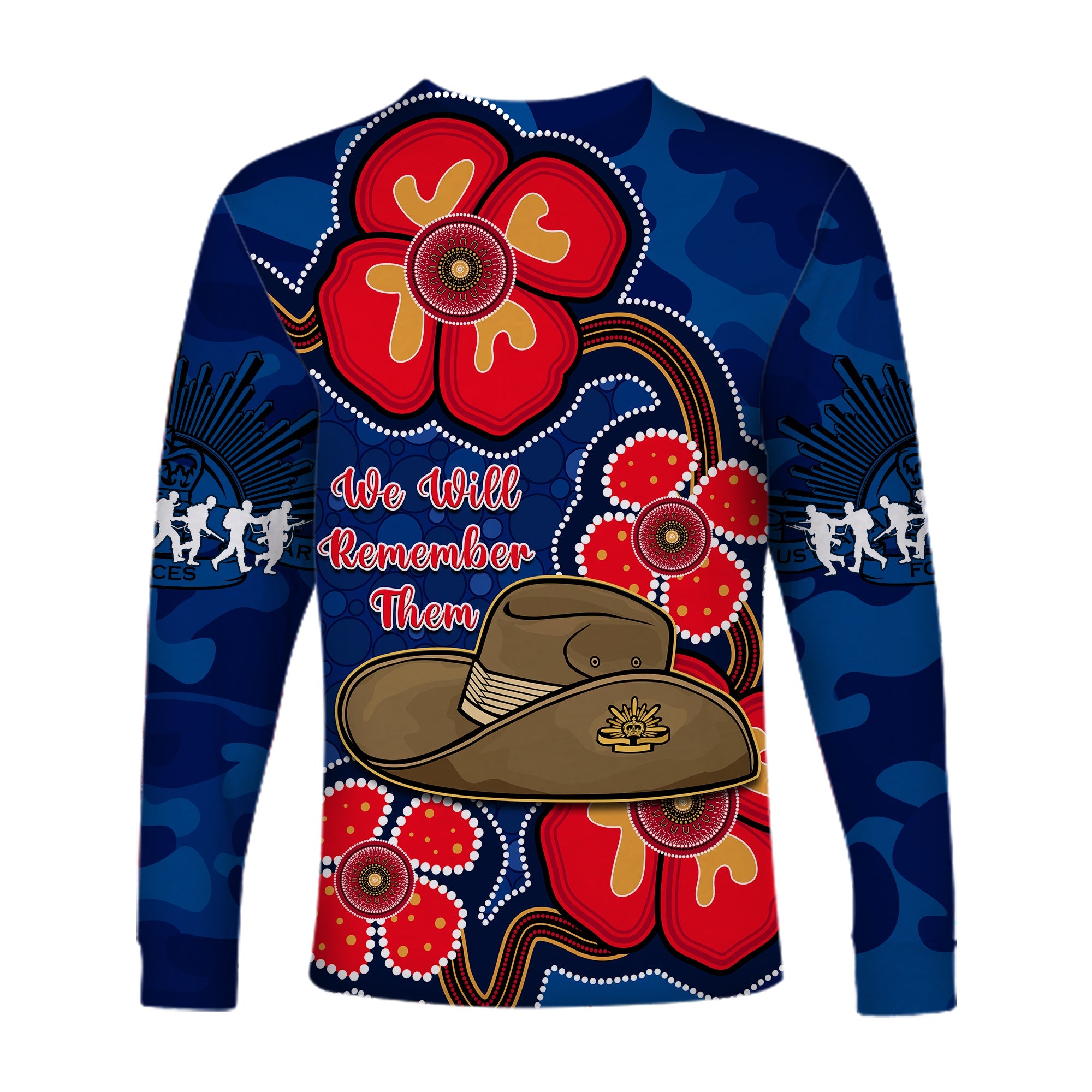 australia-anzac-long-sleeve-shirt-lest-we-forget-camouflage-mix-aboriginal-poppies-and-slouch-hat