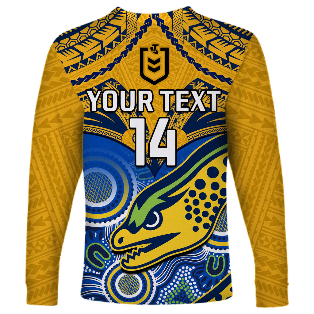 custom-text-and-number-parramatta-rugby-2023-long-sleeve-shirt-go-eels-polynesian-mix-indigenous-art