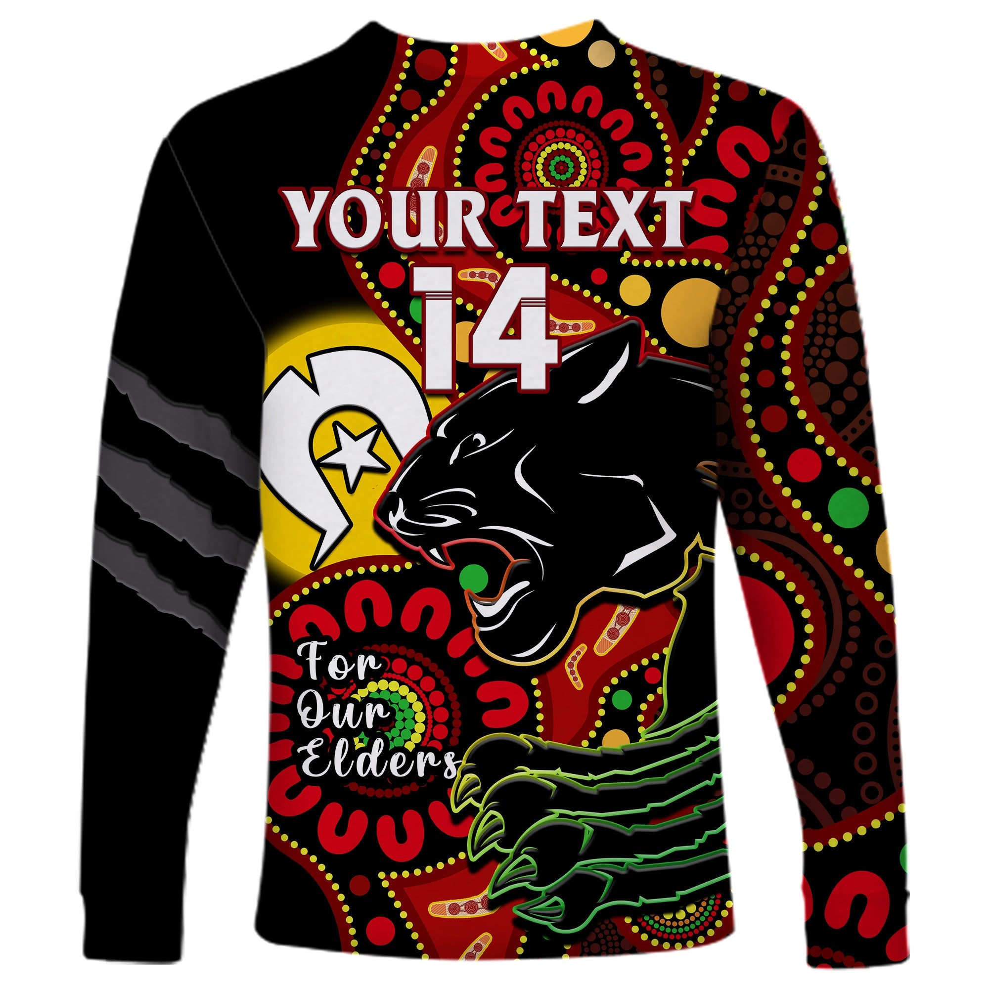 custom-text-and-number-panthers-rugby-naidoc-2023-long-sleeve-shirt-for-our-elders-aboriginal