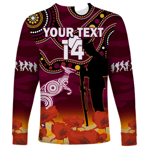 custom-text-and-number-maroons-rugby-anzac-2023-long-sleeve-shirt-qld-aboriginal-mix-poppy-camouflage