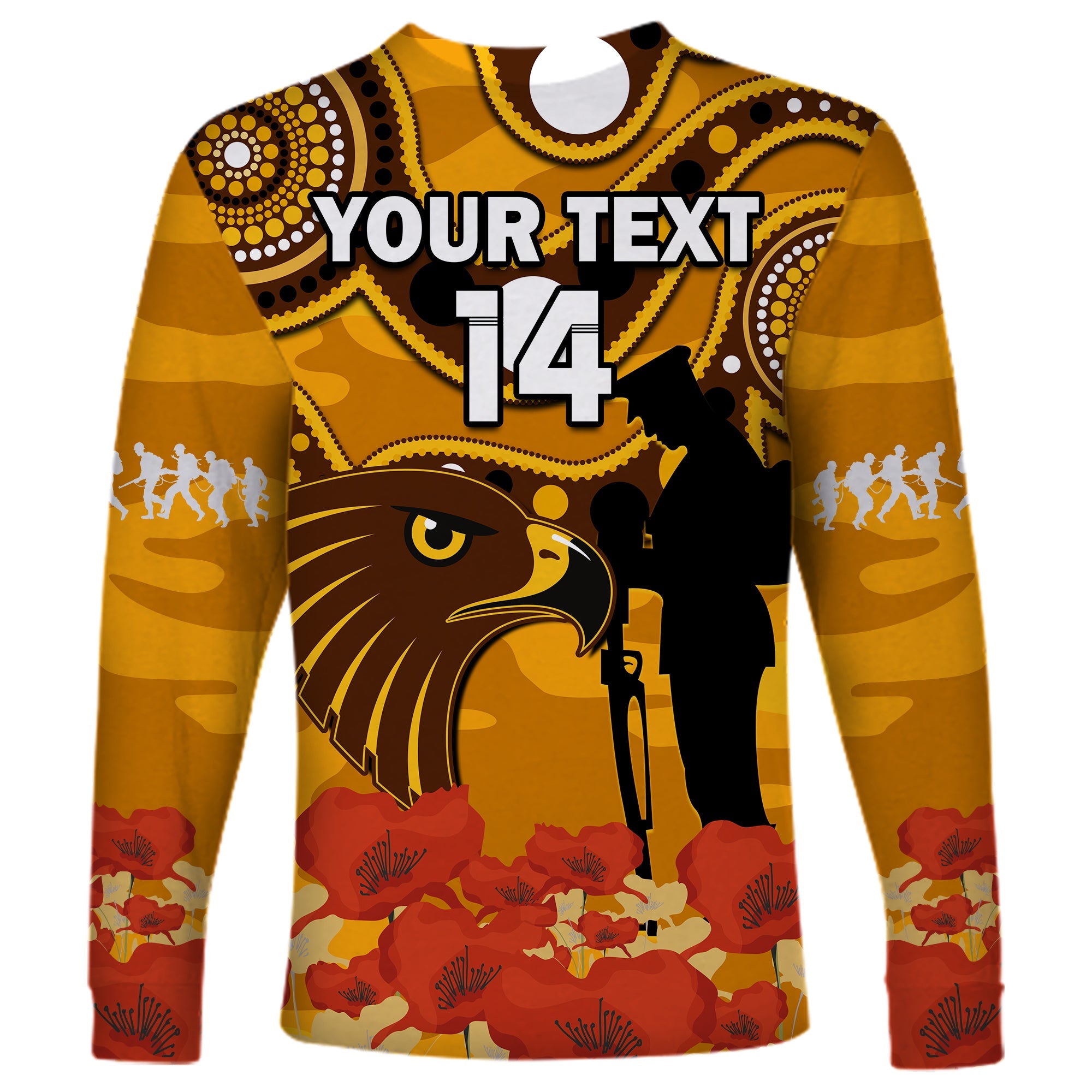custom-text-and-number-hawks-football-anzac-2023-long-sleeve-shirt-indigenous-mix-poppy-camouflage