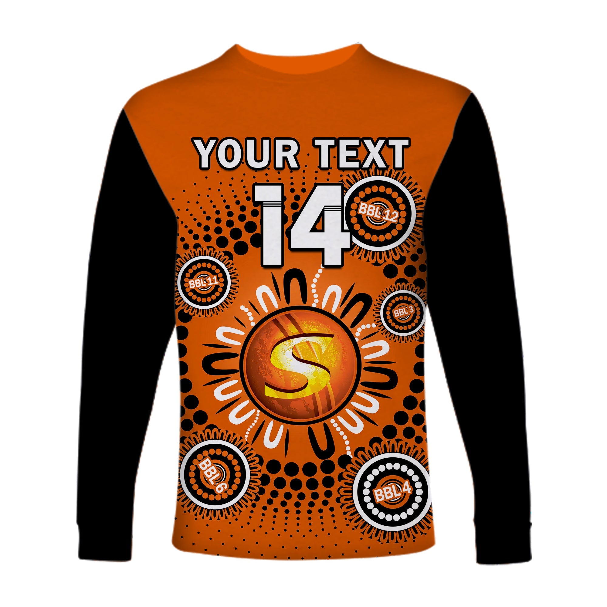 custom-text-and-number-perth-scorchers-cricket-long-sleeve-shirt-indigenous-5th-champions-bbl-proud