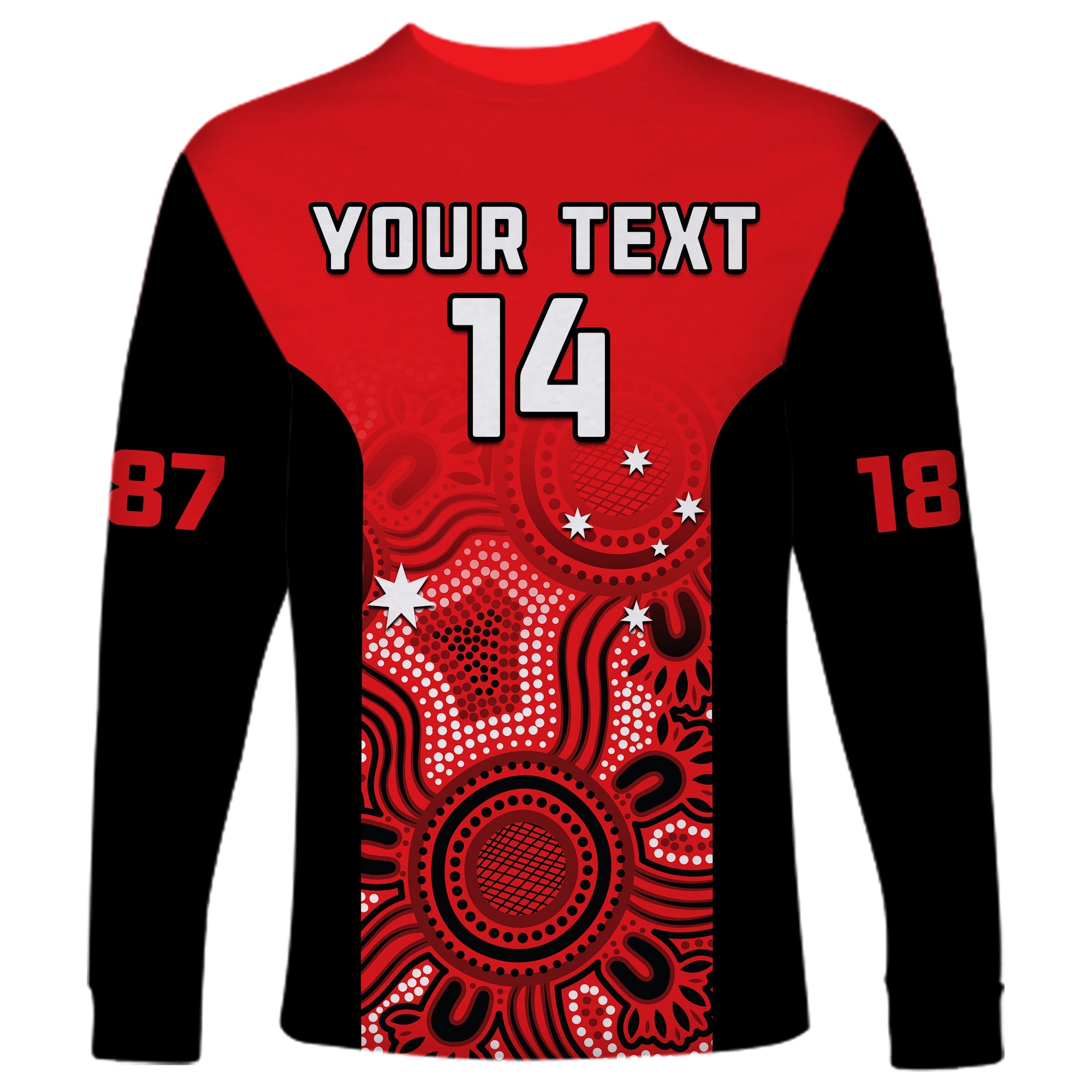 custom-text-and-number-south-australia-cricket-2023-long-sleeve-shirt-west-end-redbacks-sheffield-shield-indigenous