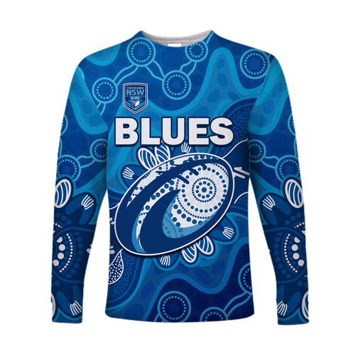 custom-text-and-number-nsw-blues-long-sleeve-shirt-new-south-wales-aboriginal-art