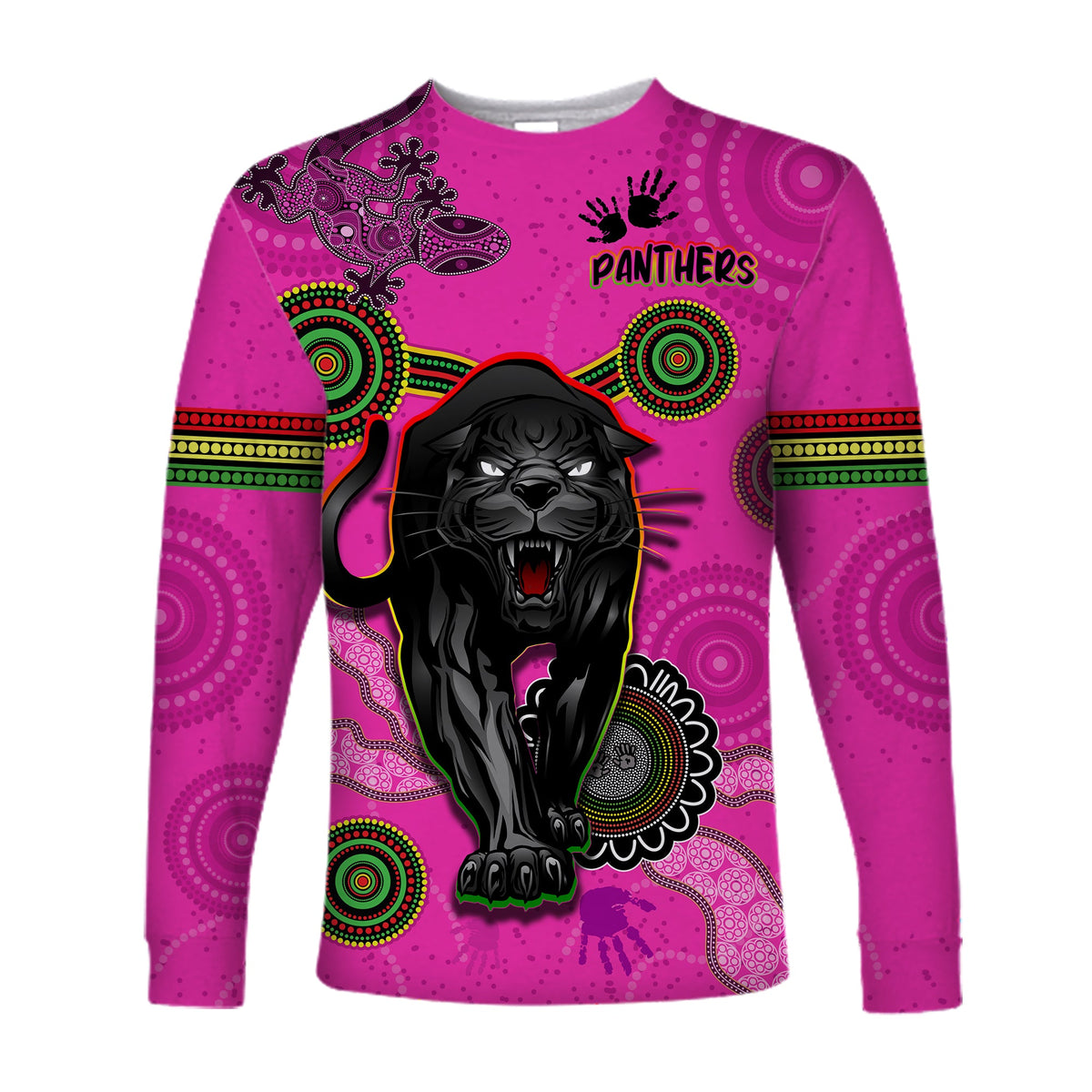 panthers-long-sleeve-shirt-aboriginal-with-lizard