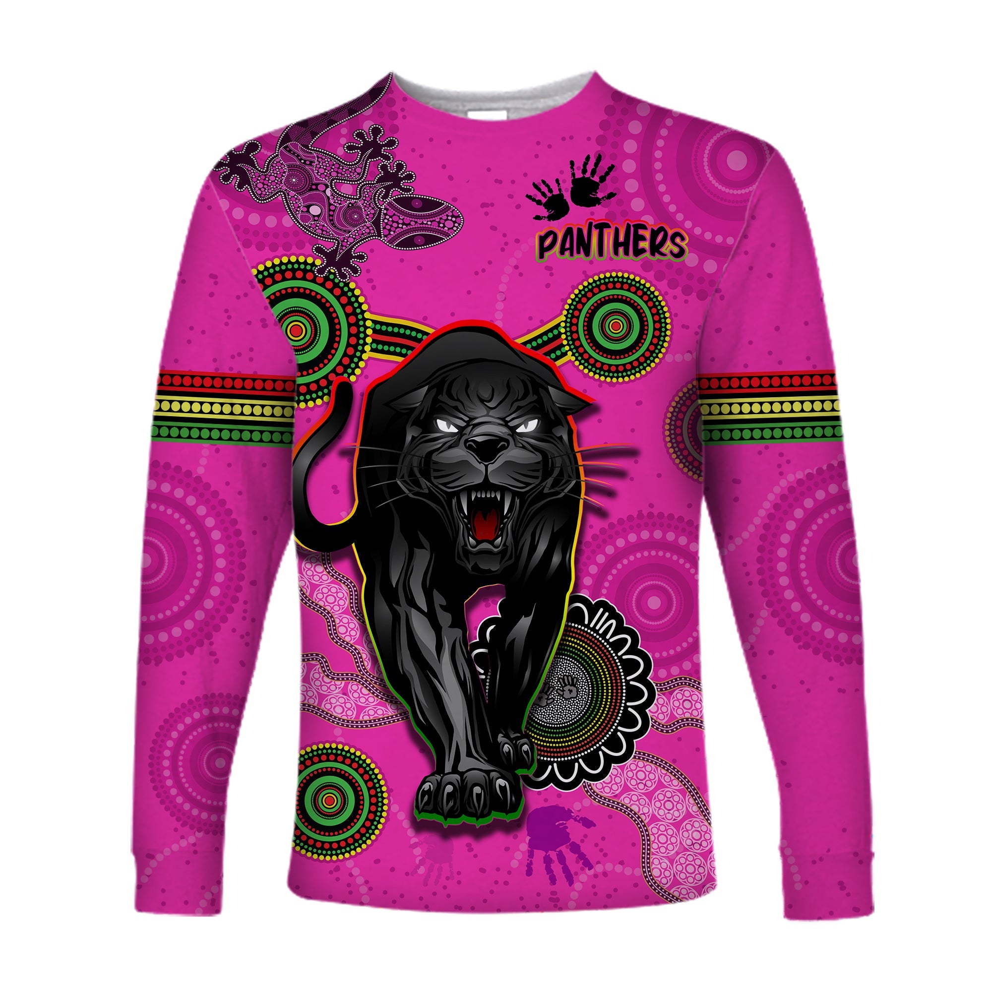 panthers-long-sleeve-shirt-aboriginal-with-lizard