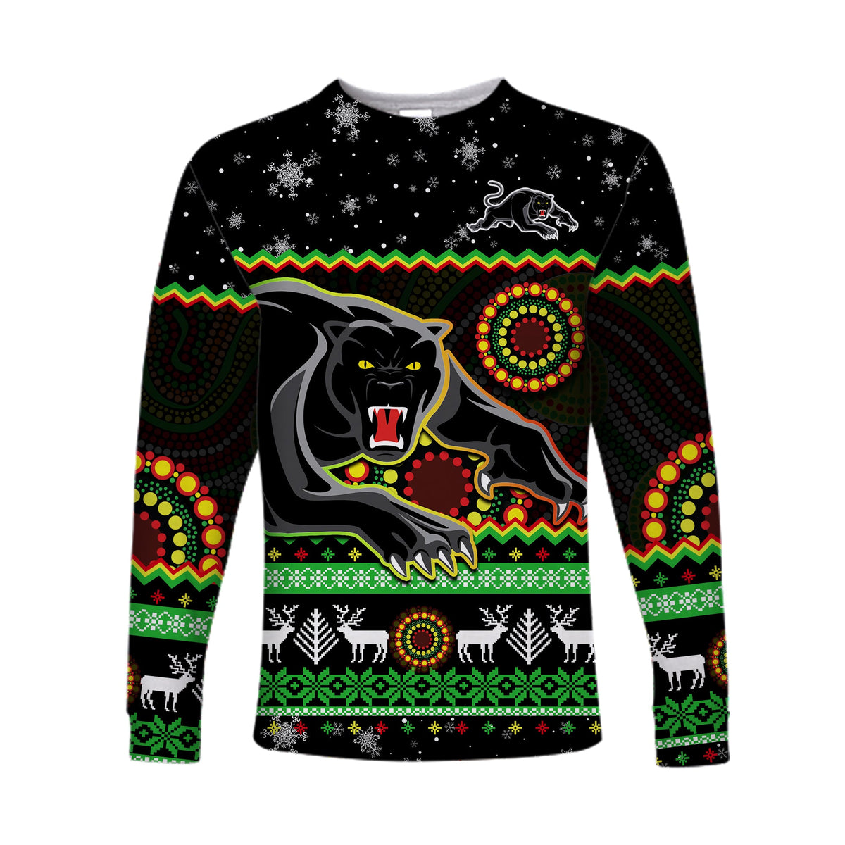 panthers-christmas-long-sleeve-shirt-aboriginal-pattern-penrith-black-version
