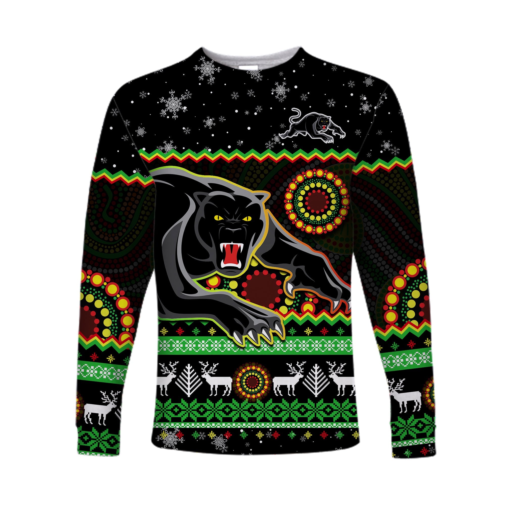panthers-christmas-long-sleeve-shirt-aboriginal-pattern-penrith-black-version