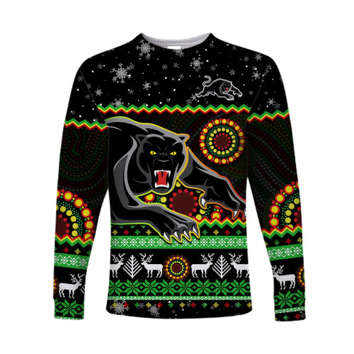 panthers-christmas-long-sleeve-shirt-aboriginal-pattern-penrith-black-version