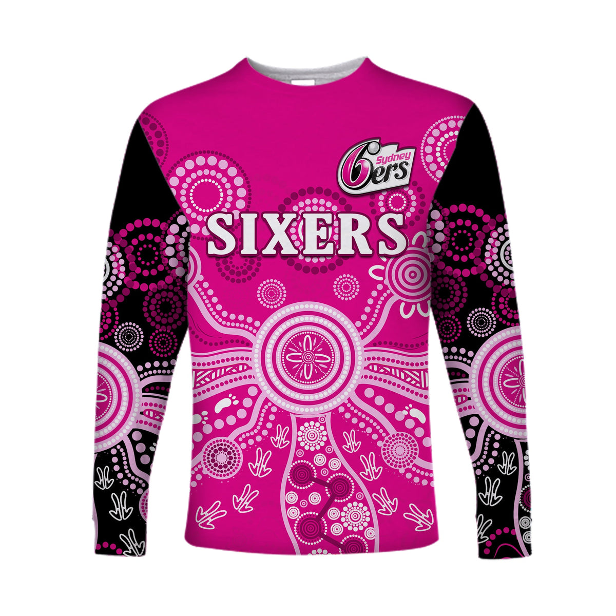 sydney-sixers-long-sleeve-shirt-cricket-indigenous-australian-art-ver01
