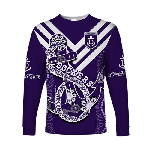 custom-text-and-number-dockers-football-long-sleeve-shirt-fremantle-anchor-mix-aboriginal-pattern-dynamic-style
