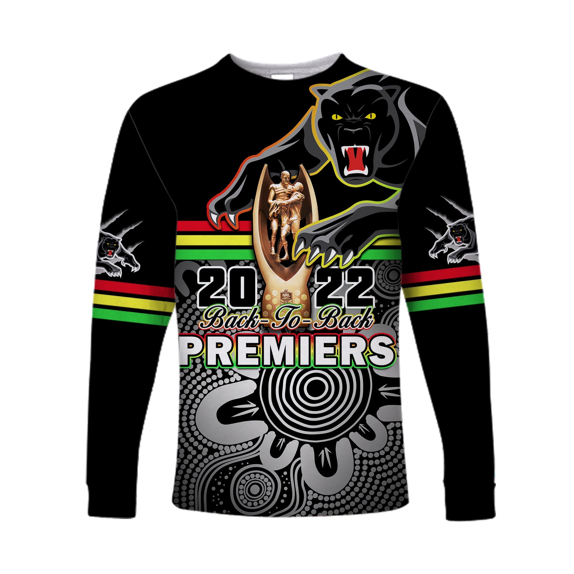custom-personalised-panthers-rugby-long-sleeve-shirt-pennies-premiers-2022-back-to-back-indigenous-original