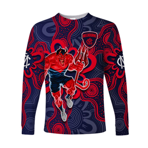 custom-text-and-number-demons-football-2022-long-sleeve-shirt-australian-aboriginal-dot-painting