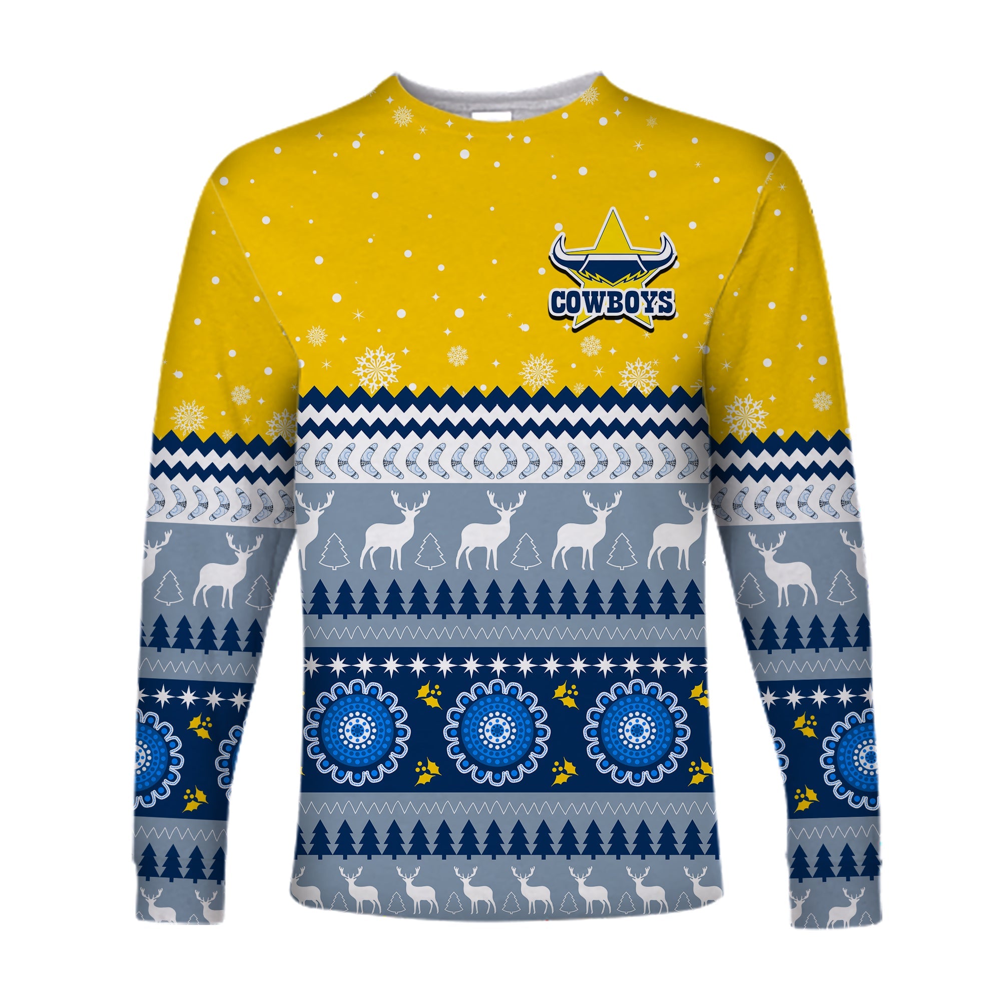 custom-personalised-cowboys-aboriginal-long-sleeve-shirt-christmas-north-queensland