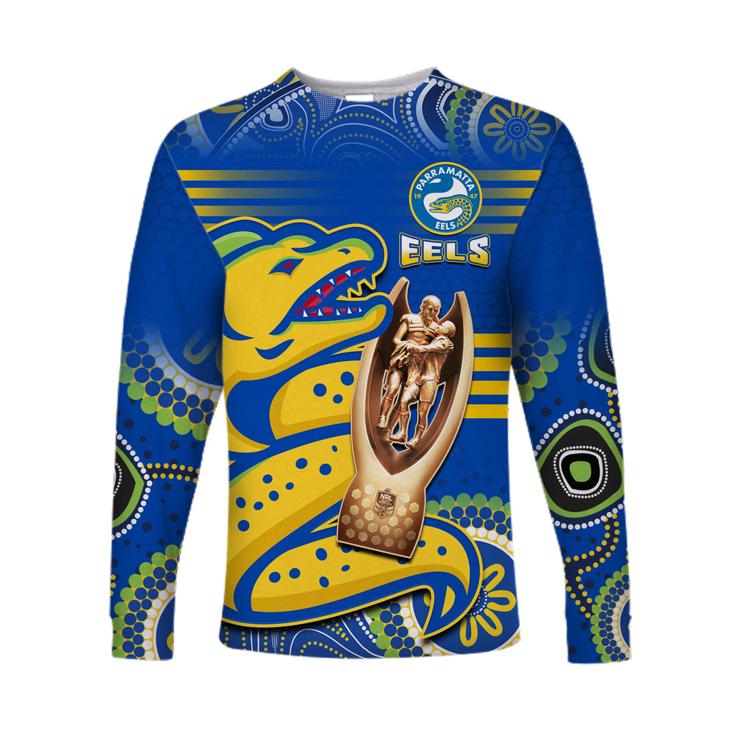 custom-text-and-number-parramatta-rugby-long-sleeve-shirt-eels-premiers-2022-indigenous-artsy