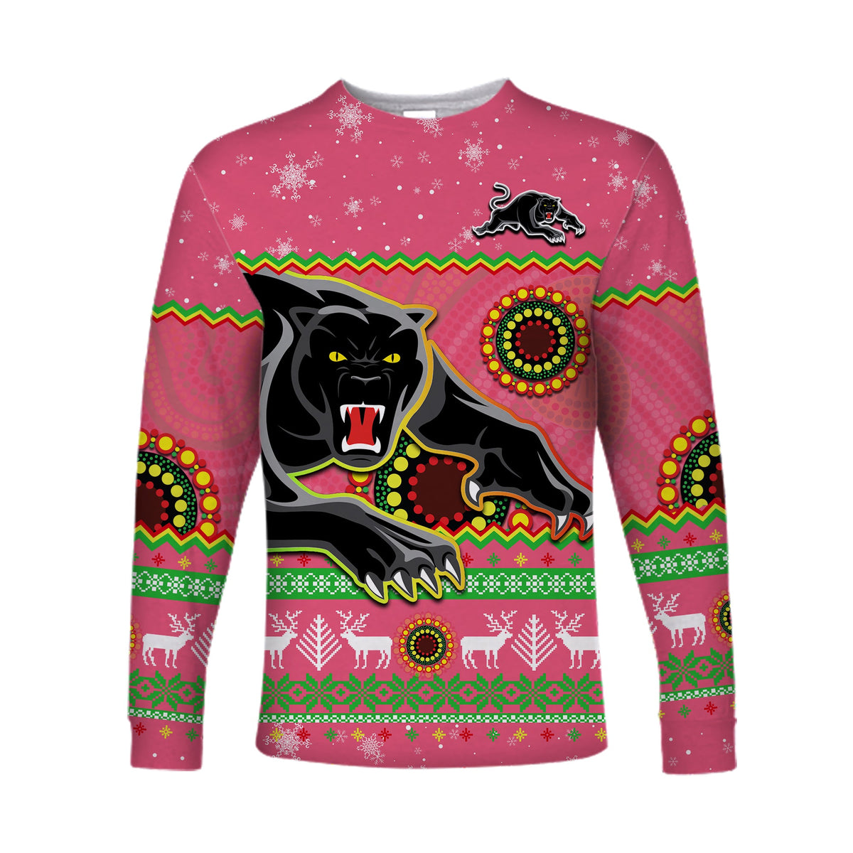 panthers-christmas-long-sleeve-shirt-aboriginal-pattern-penrith-pink-version