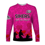 custom-text-and-number-sydney-sixers-cricket-long-sleeve-shirt-anzac-day-camouflage-poppy-lest-we-forget