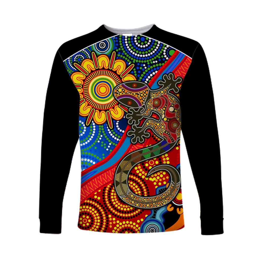 custom-text-and-number-australia-lizard-and-sun-long-sleeve-shirt-aboriginal-art-speical