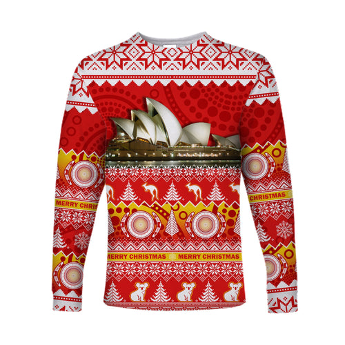 australia-long-sleeve-shirt-sydney-opera-house-aboriginal-art-merry-christmas
