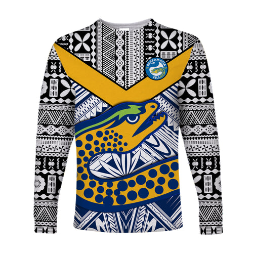 custom-text-and-number-eels-rugby-long-sleeve-shirt-polynesian-tapa-pattern-premiers