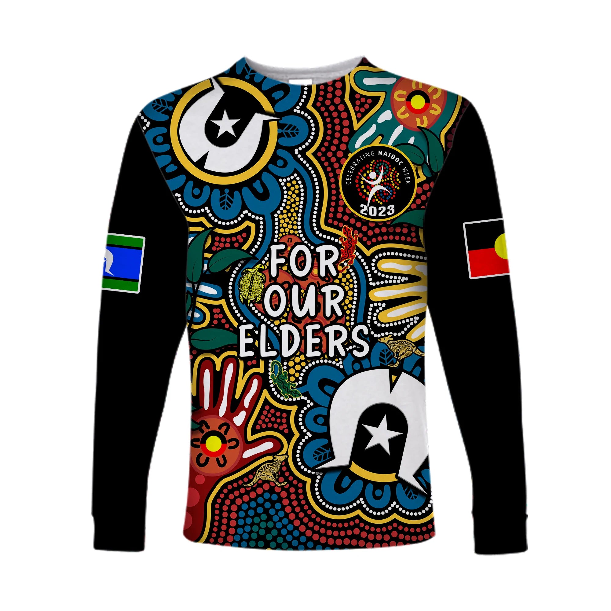 custom-text-and-number-australia-naidoc-week-2023-long-sleeve-shirt-for-our-elders-indigenous