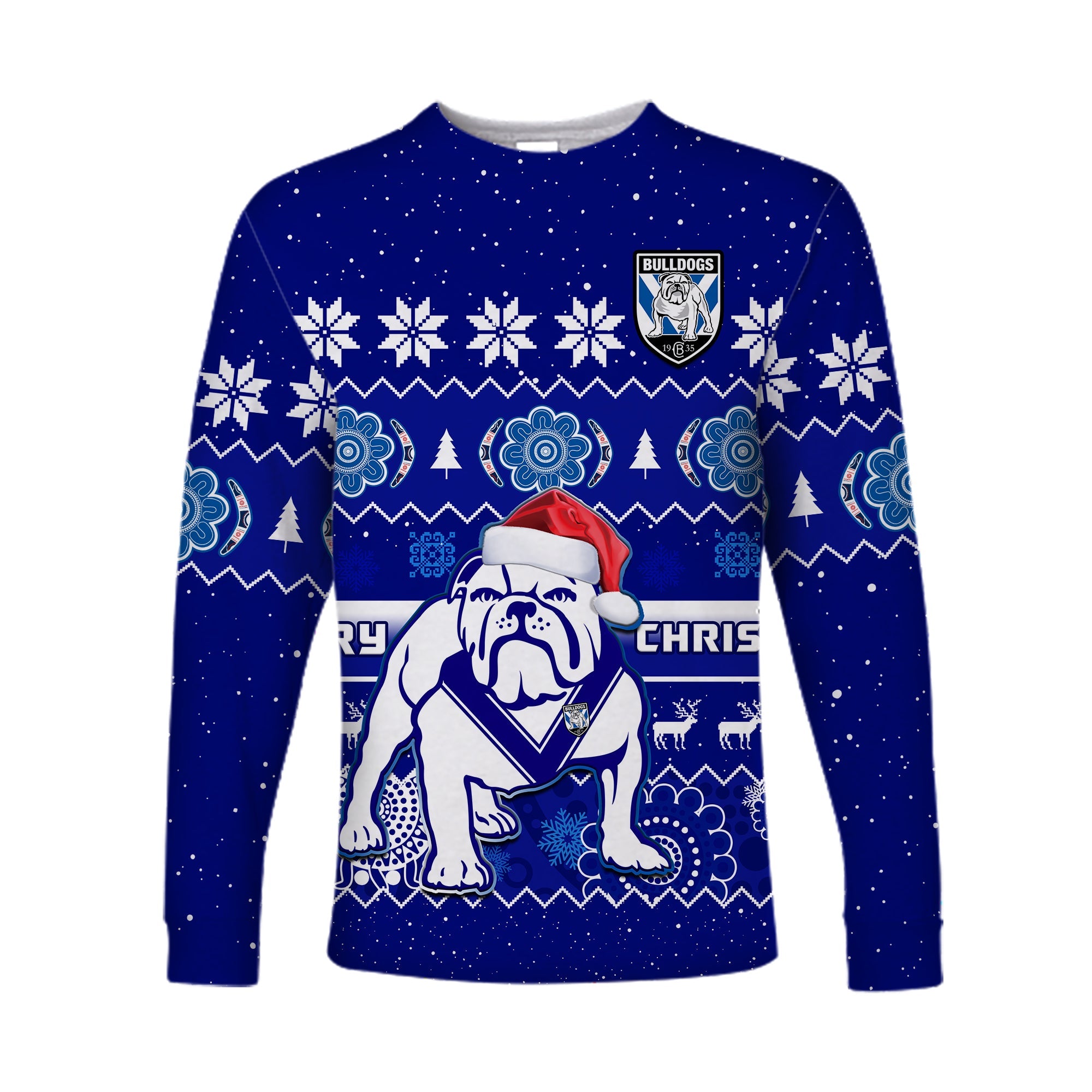 bulldogs-rugby-christmas-long-sleeve-shirt-berries-merry-xmas-aboriginal-art