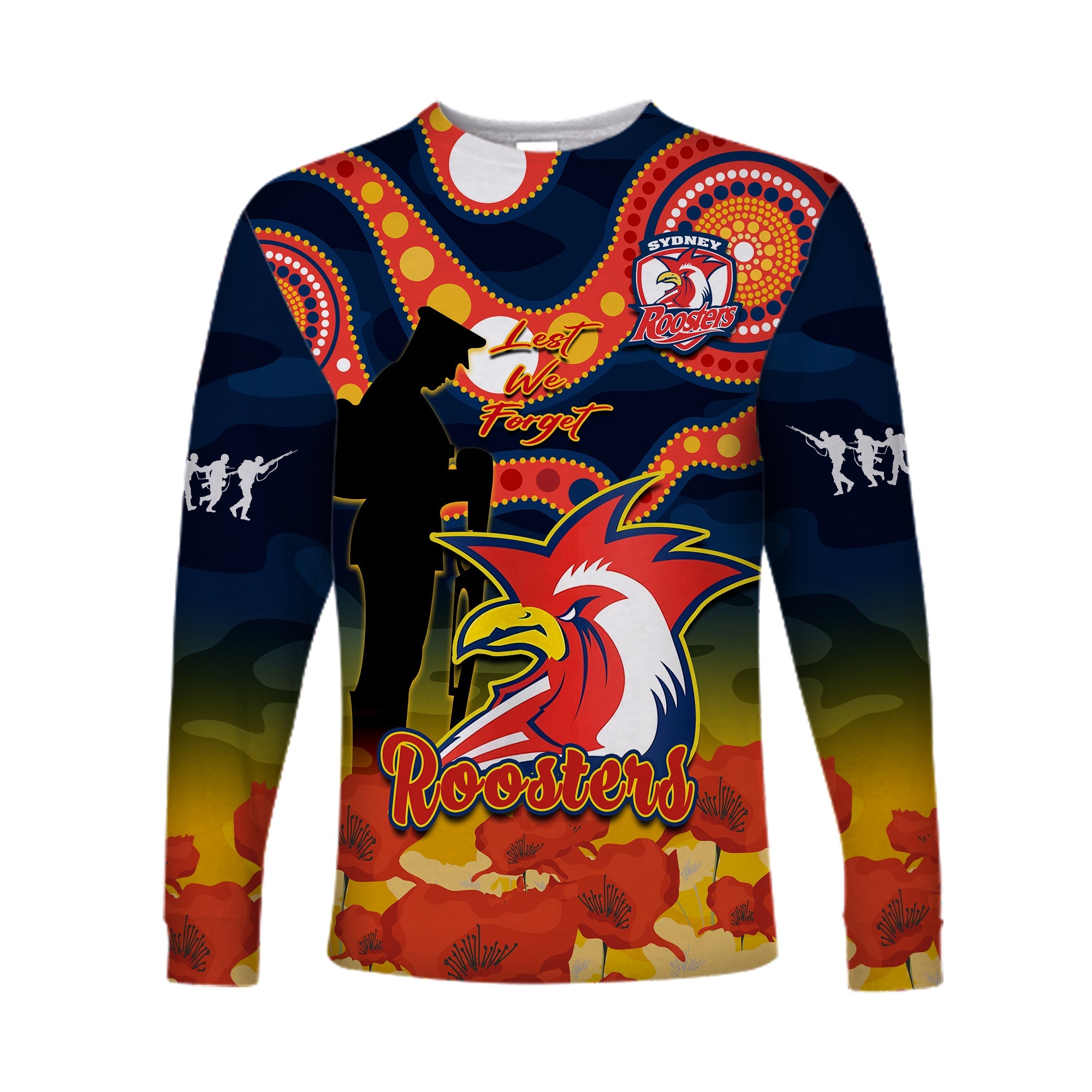 roosters-rugby-anzac-2023-long-sleeve-shirt-dots-poppy-mix-camouflage-lest-we-forget