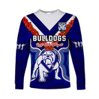 custom-text-and-number-bulldogs-rugby-anzac-2023-long-sleeve-shirt-dots-poppy-mix-camouflage-lest-we-forget
