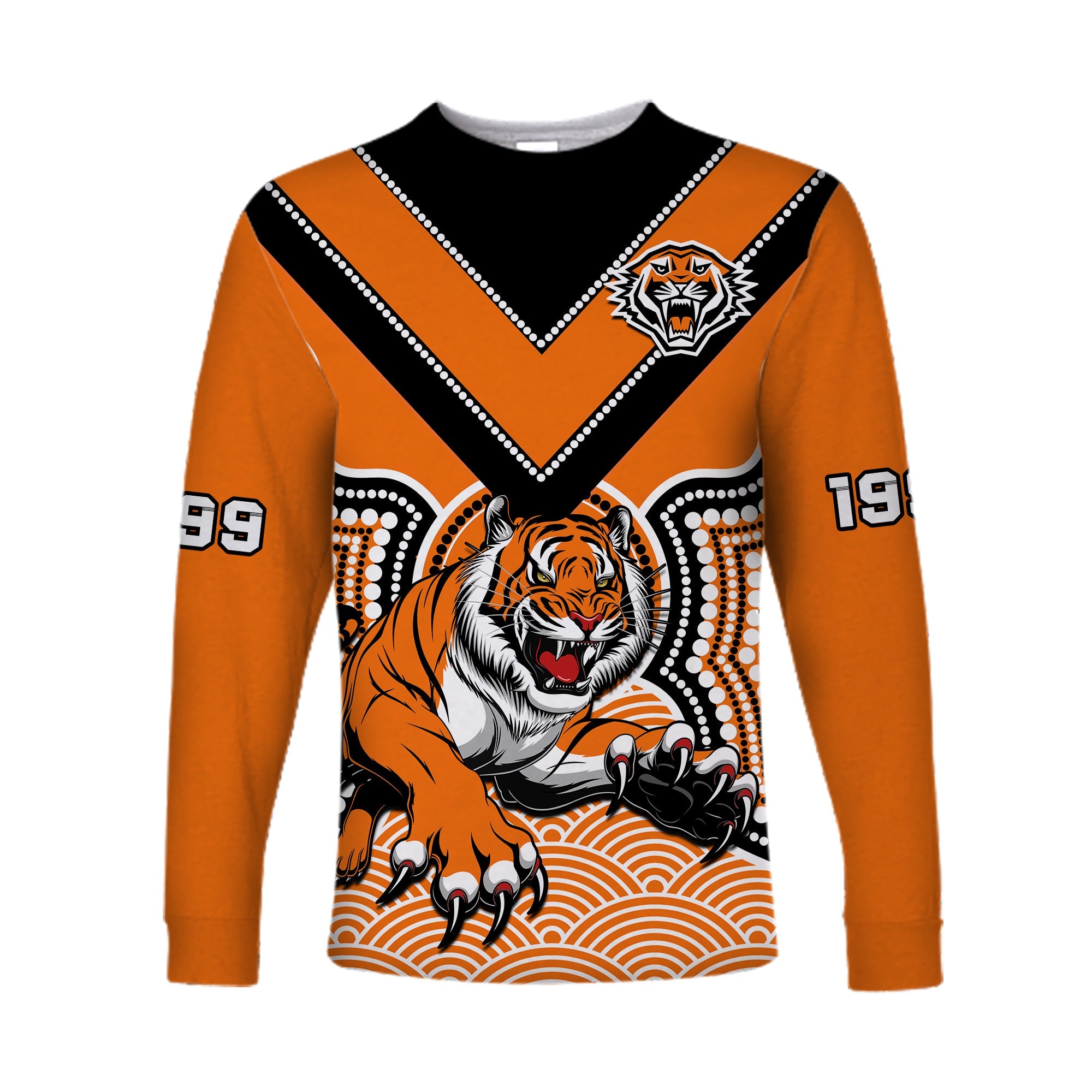 custom-text-and-number-wests-tigers-rugby-long-sleeve-shirt-indigenous-artsy