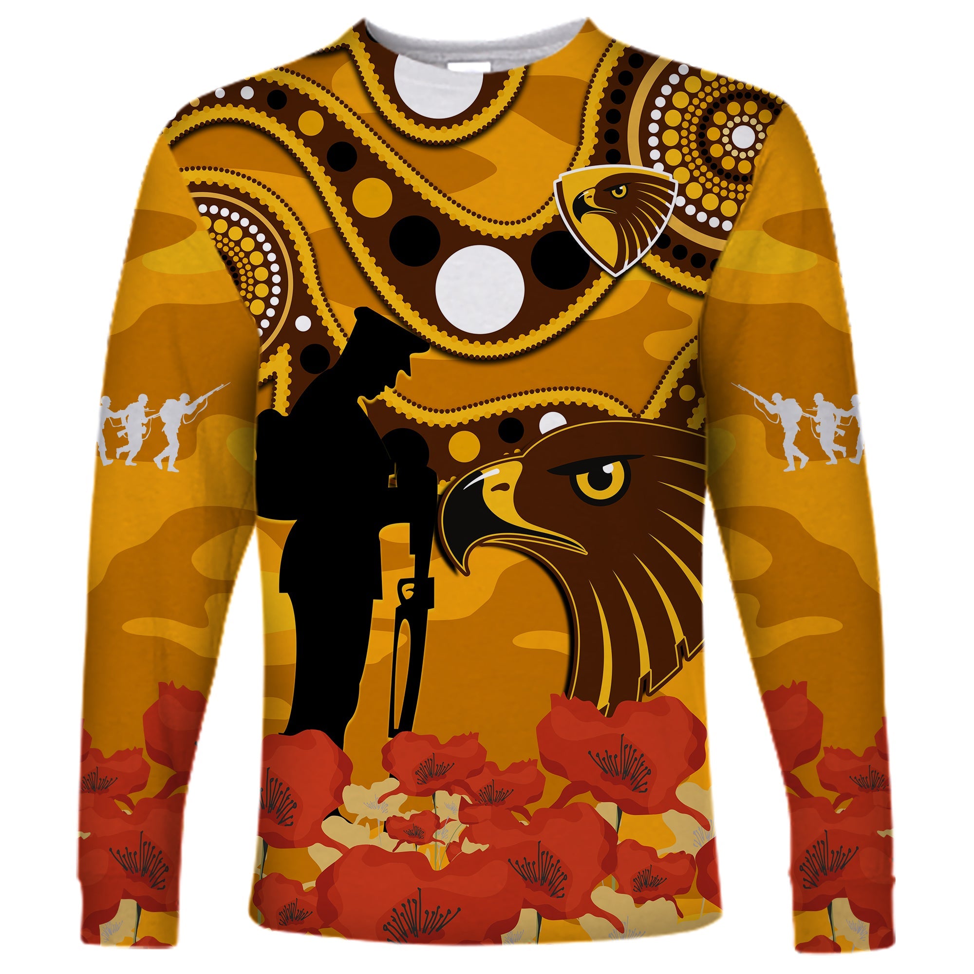 custom-text-and-number-hawks-football-anzac-2023-long-sleeve-shirt-indigenous-mix-poppy-camouflage