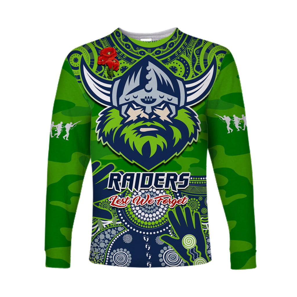 custom-text-and-number-raiders-rugby-anzac-2023-long-sleeve-shirt-dots-poppy-mix-camouflage-lest-we-forget
