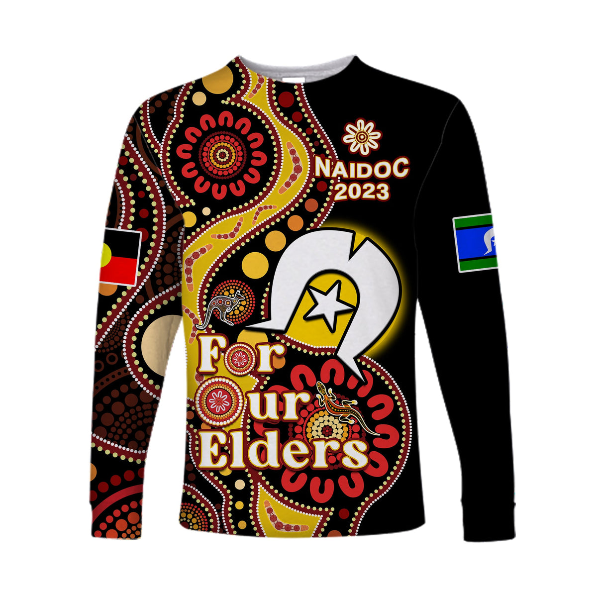 custom-text-and-number-australia-naidoc-week-2023-long-sleeve-shirt-indigenous-for-our-elders