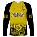 custom-text-and-number-western-australia-cricket-2023-long-sleeve-shirt-warriors-sheffield-shield-indigenous