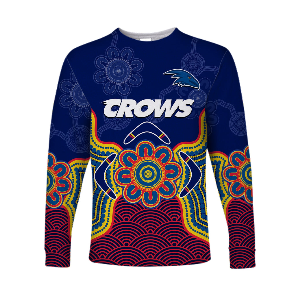 custom-text-and-number-adelaide-football-long-sleeve-shirt-crows-aboriginal-art