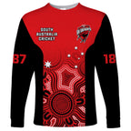 custom-text-and-number-south-australia-cricket-2023-long-sleeve-shirt-west-end-redbacks-sheffield-shield-indigenous