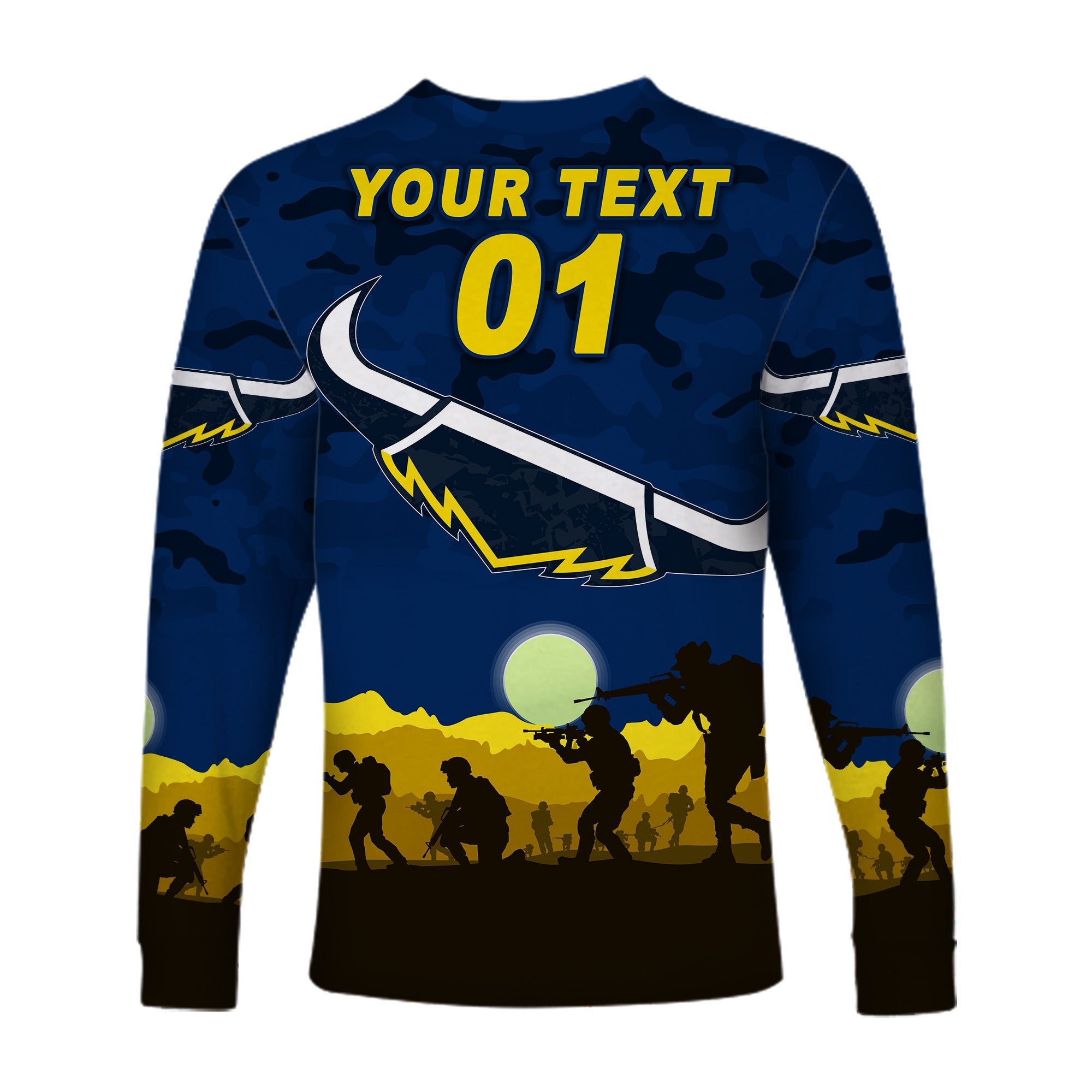custom-personalised-north-queensland-cowboys-anzac-2022-long-sleeve-shirt-simple-style-blue