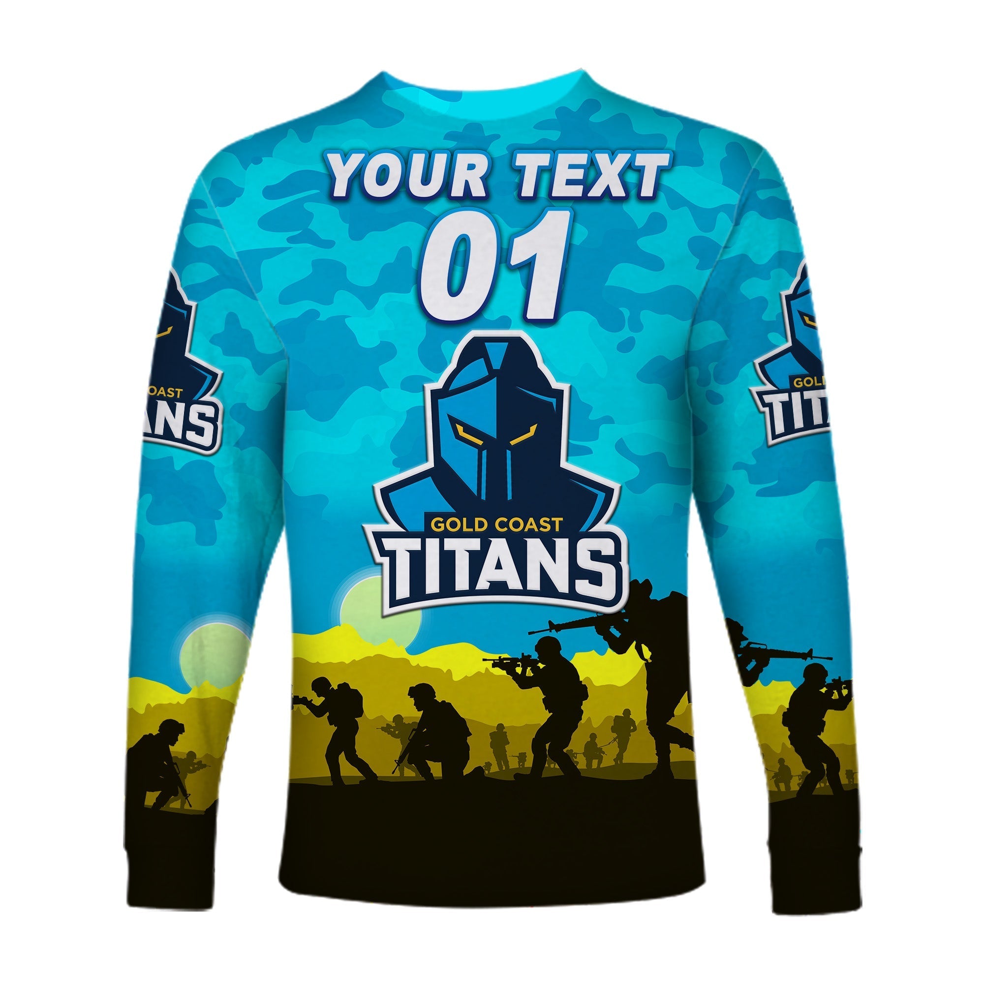 custom-personalised-gold-coast-titans-anzac-2022-long-sleeve-shirt-simple-style