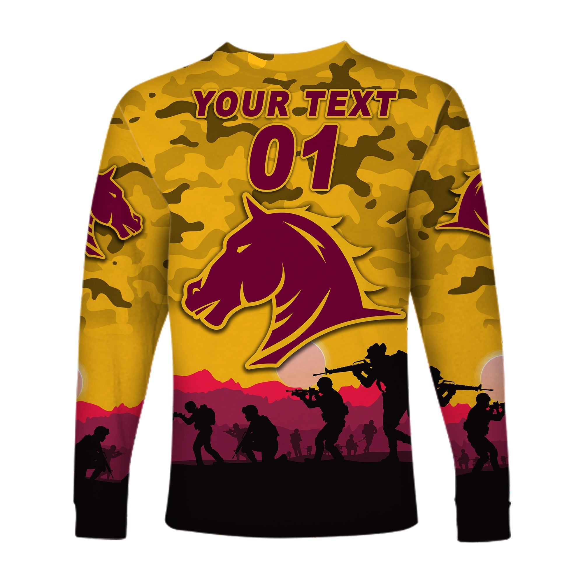 custom-personalised-brisbane-broncos-anzac-2022-long-sleeve-shirt-simple-style-gold