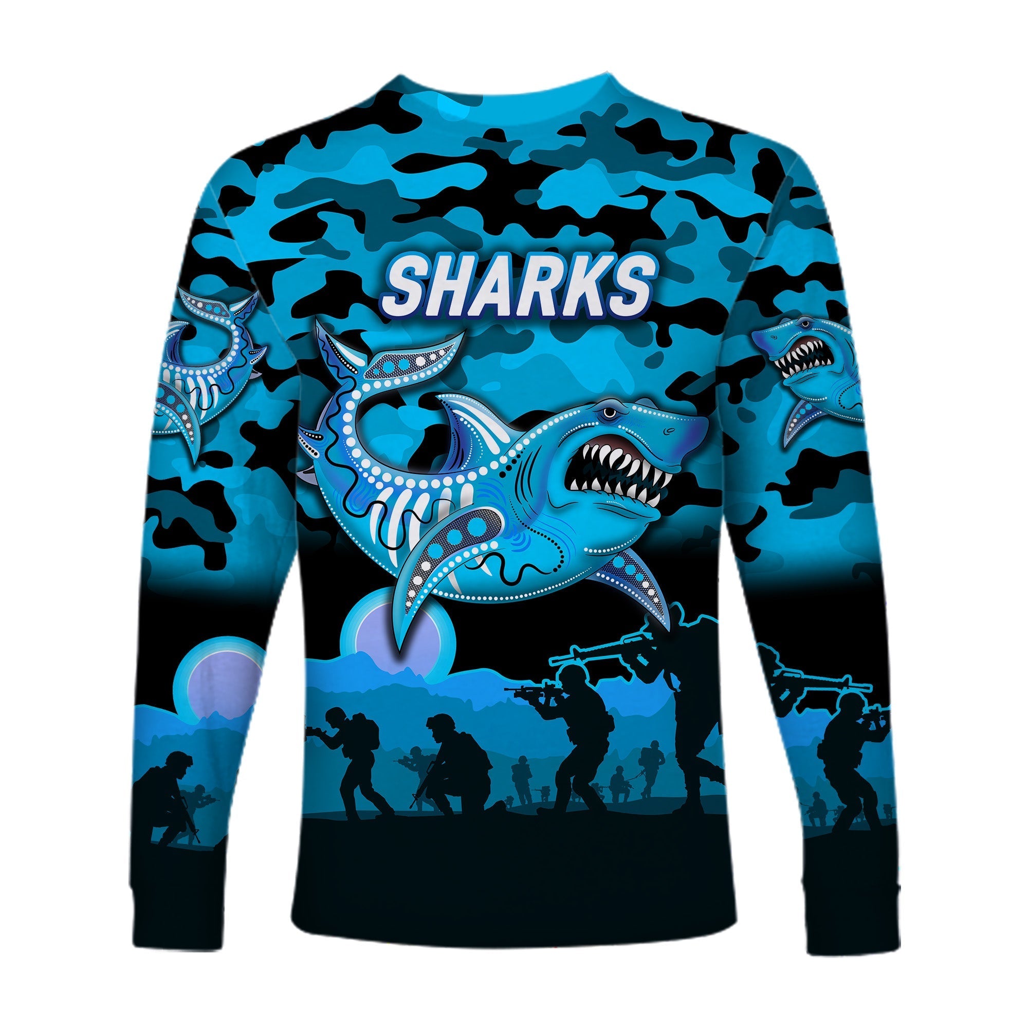 cronulla-sutherland-sharks-anzac-2022-long-sleeve-shirt-simple-style-black