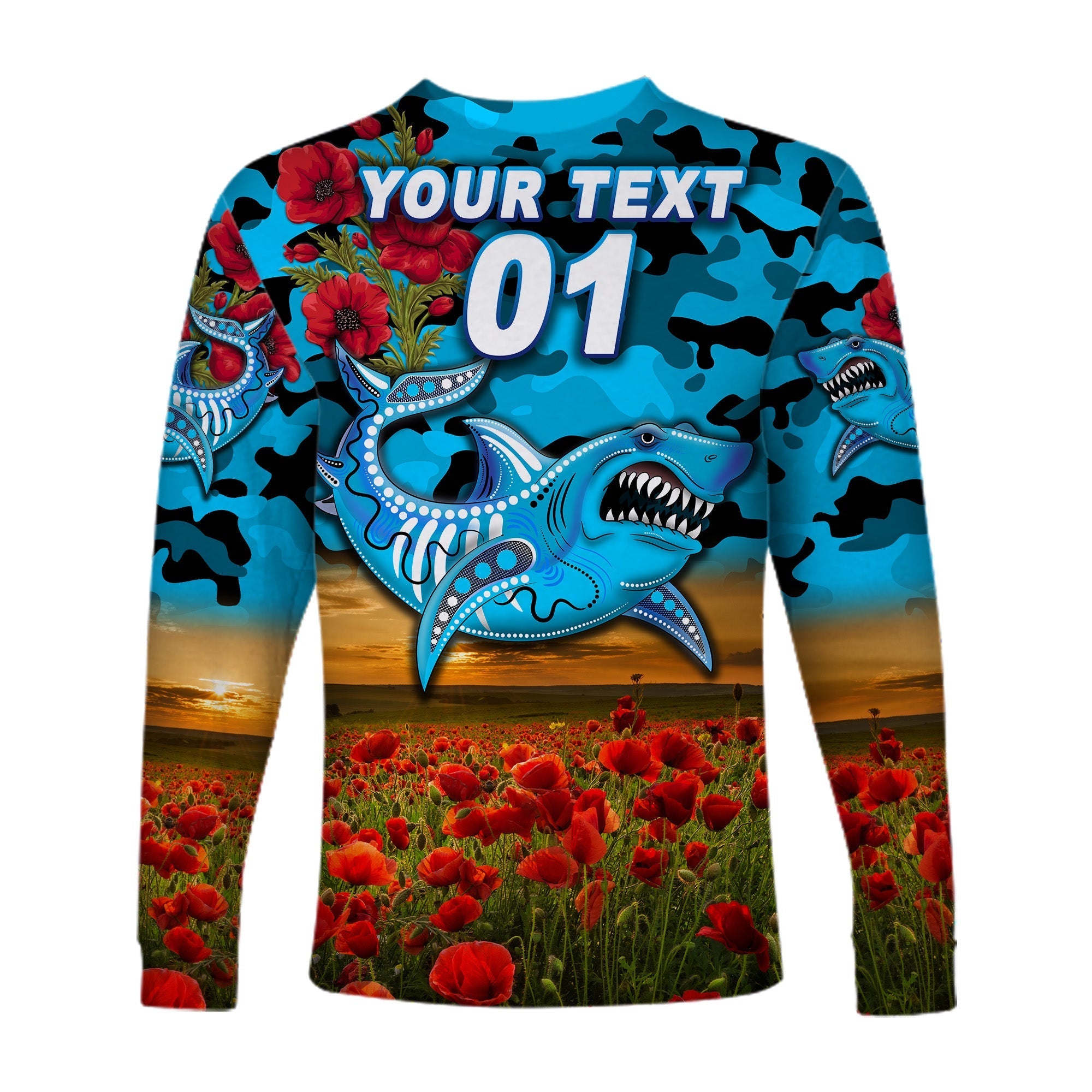 custom-personalised-cronulla-sutherland-sharks-anzac-2022-long-sleeve-shirt-poppy-flowers-vibes