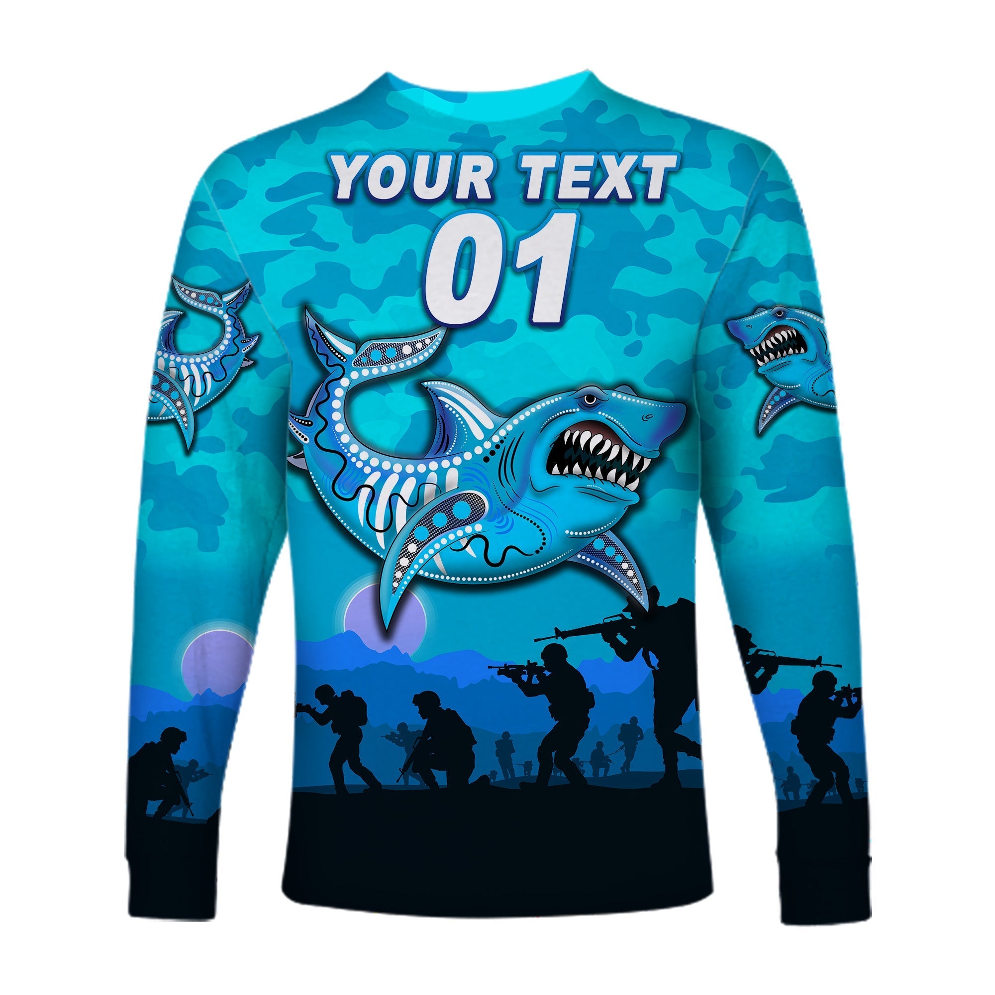 custom-personalised-cronulla-sutherland-sharks-anzac-2022-long-sleeve-shirt-simple-style-blue