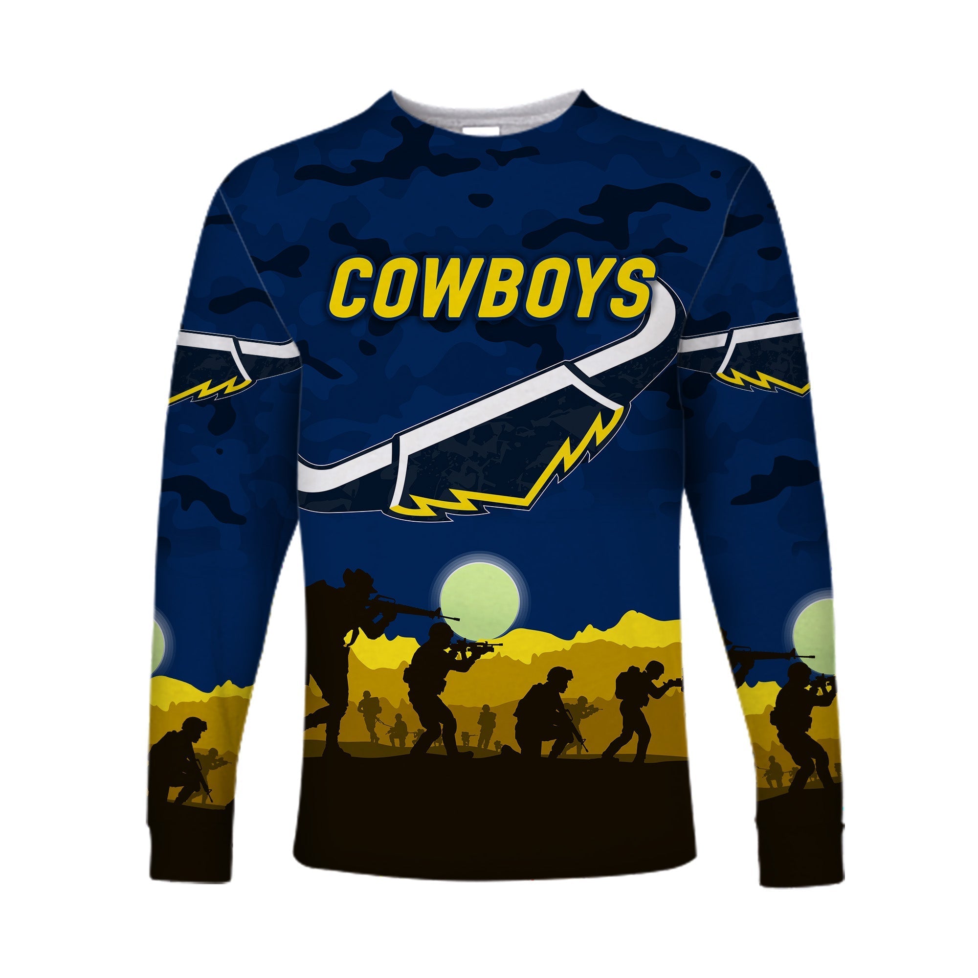 custom-personalised-north-queensland-cowboys-anzac-2022-long-sleeve-shirt-simple-style-blue