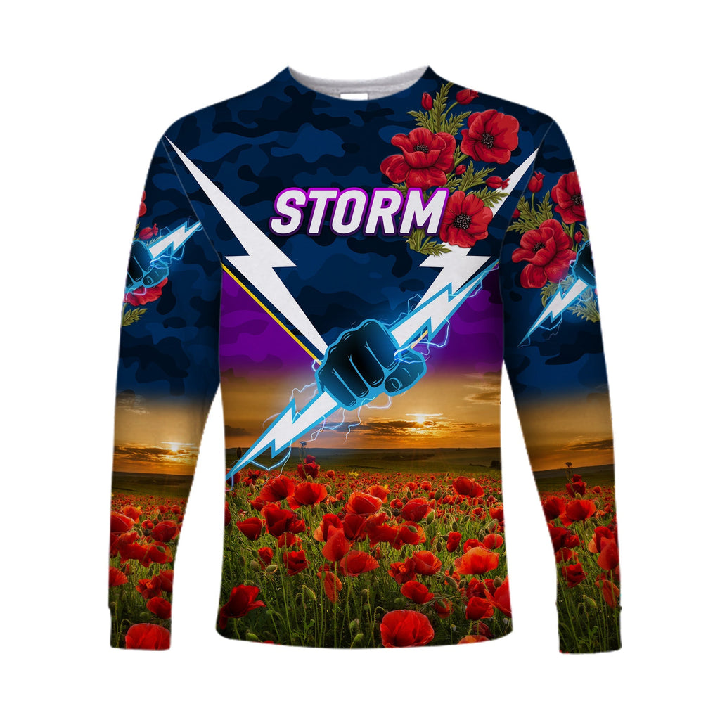 custom-personalised-melbourne-storm-anzac-2022-long-sleeve-shirt-poppy-flowers-vibes