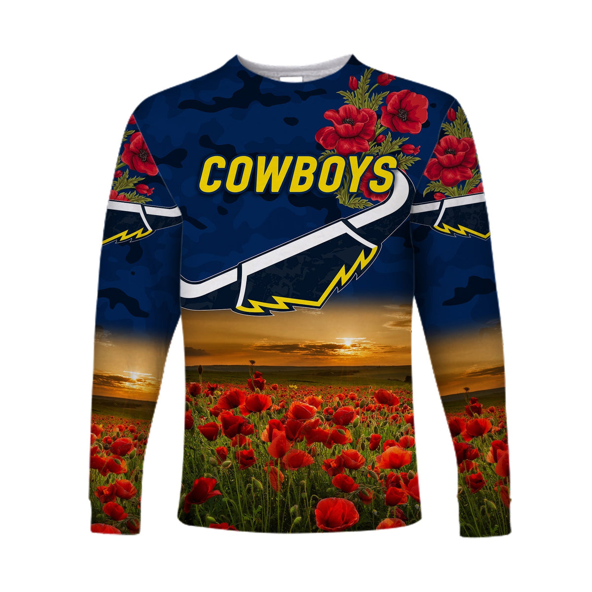 custom-personalised-north-queensland-cowboys-anzac-2022-long-sleeve-shirt-poppy-flowers-vibes-blue