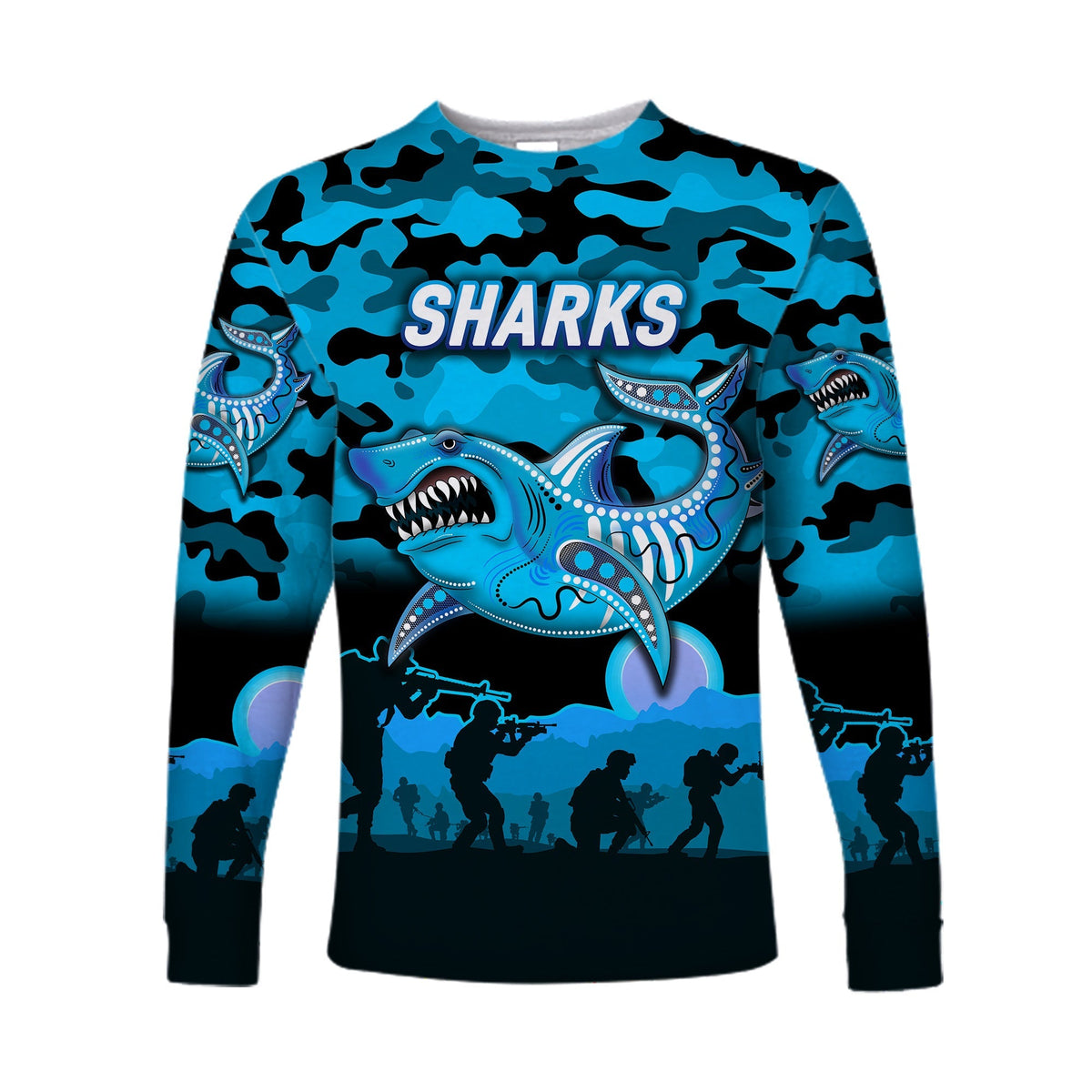 custom-personalised-cronulla-sutherland-sharks-anzac-2022-long-sleeve-shirt-simple-style-black