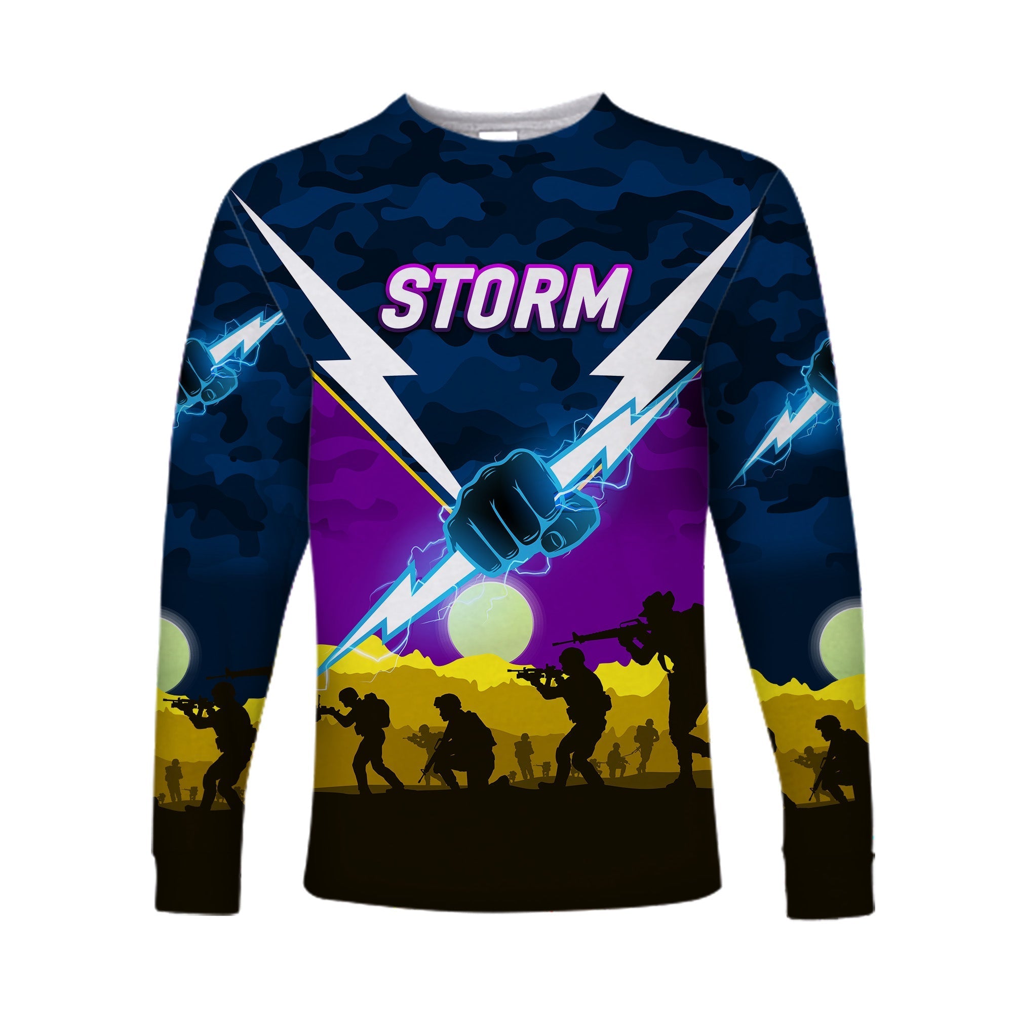 custom-personalised-melbourne-storm-anzac-2022-long-sleeve-shirt-simple-style