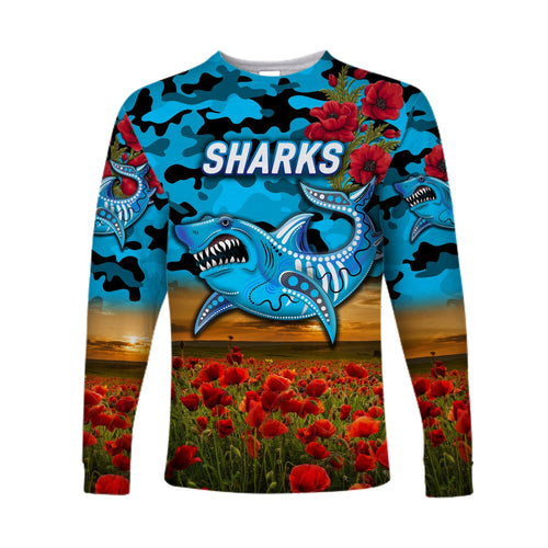 custom-personalised-cronulla-sutherland-sharks-anzac-2022-long-sleeve-shirt-poppy-flowers-vibes