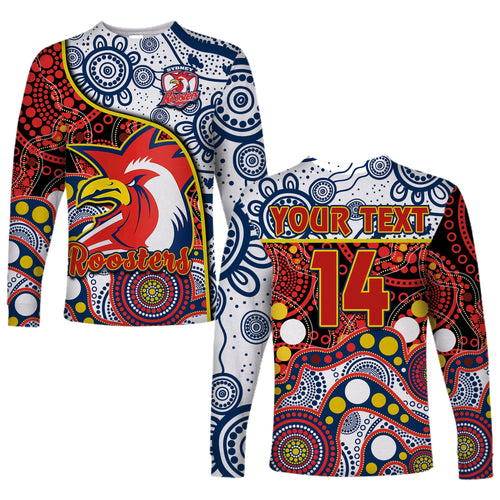 custom-text-and-number-roosters-rugby-long-sleeve-shirt-easts-1908-aboriginal-artsy-premiers